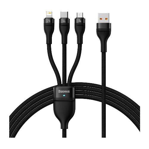 Baseus Flash Series Ⅱ One-for-three Fast Charging USB to M+L+C 1.2M 66W