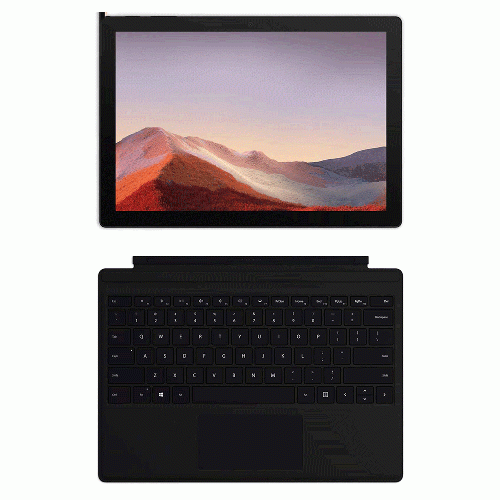 تبلت مایکروسافت Surface Pro 7 Plus Core i7 رم 32GB ظرفیت 1TB به همراه کیبورد مشکی Microsoft Surface Pro 7 Plus i7 1165G7 32GB 1TB Tablet + Black Type Cover Keyboard