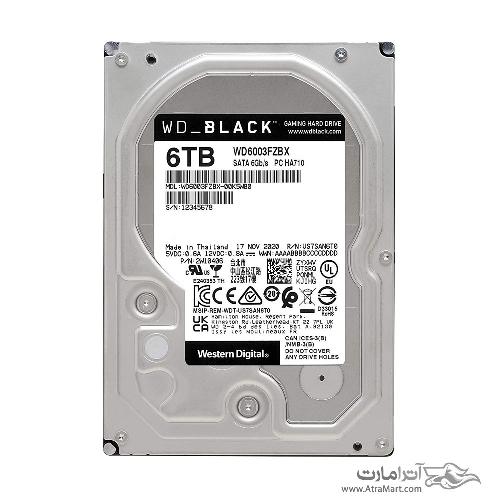 هارد دیسک اینترنال وسترن دیجیتال مدل WD6003FZBX سری مشکی ظرفیت 6 ترابایت Western Digital WD6003FZBX Black Internal Hard Drive - 6TB