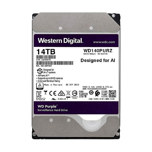 هارددیسک اینترنال وسترن دیجیتال WD Purple ظرفیت 14 ترابایت Western Digital Purple 14TB Internal Hard Drive