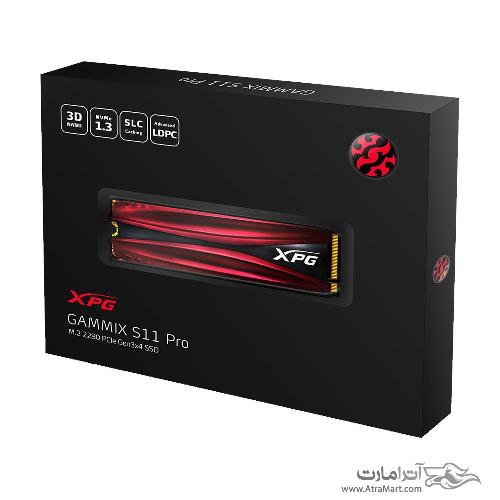 حافظه اس اس دی ای دیتا مدل GAMMIX S11 Pro با ظرفیت 256 گیگابایت Adata GAMMIX S11 Pro 256GB PCIe Gen3x4 M.2 2280 SSD Drive