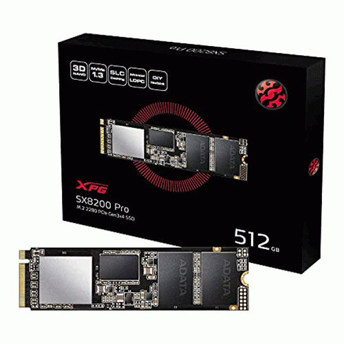 حافظه اس اس دی ای دیتا SX8200 Pro با ظرفیت 512 گیگابایت Adata SX8200 Pro 512GB PCIe Gen3x4 M.2 2280 SSD Drive
