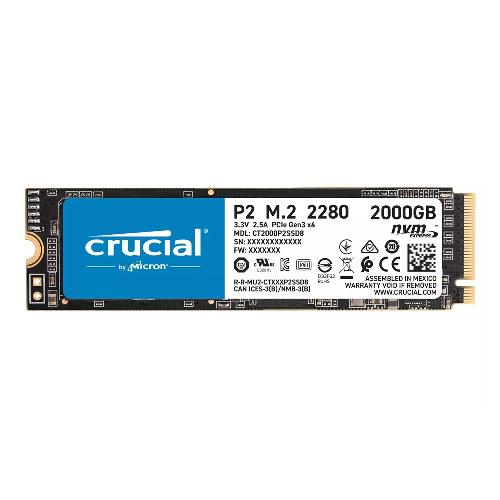 حافظه SSD اینترنال کروشیال مدل P2 NVMe PCIe M.2 2280 ظرفیت 2 ترابایت Crucial P2 NVMe PCIe M.2 2280 2TB Internal SSD