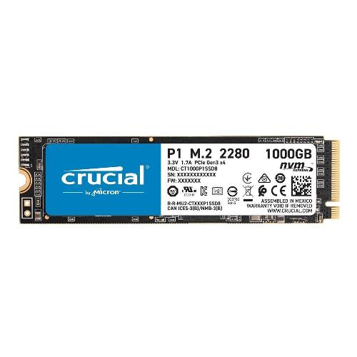 حافظه SSD اینترنال کروشیال مدل P1 NVMe PCIe M.2 2280 ظرفیت 1 ترابایت Crucial P1 NVMe PCIe M.2 2280 1TB Internal SSD