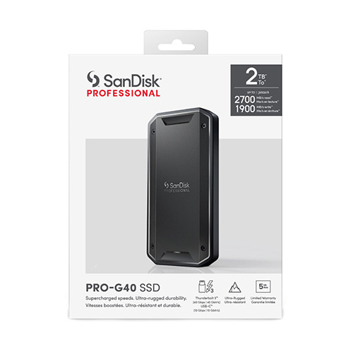 اس اس دی اکسترنال وسترن سن دیسک مدل Professional PRO-G40 ظرفیت 2 ترابایت SanDisk Professional PRO-G40 Thunderbolt 3 2TB External SSD