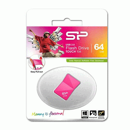فلش مموری سیلیکون پاور T08 ظرفیت 64 گیگابایت Silicon Power T08 USB 2 Flash Memory - 64GB