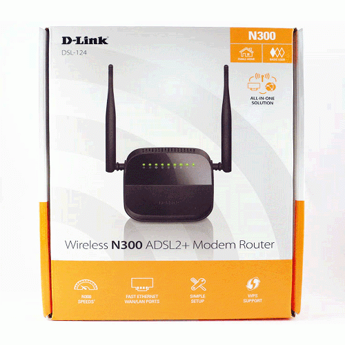 D-link DSL-124 NEW Wireless N300 ADSL2+ Modem Router