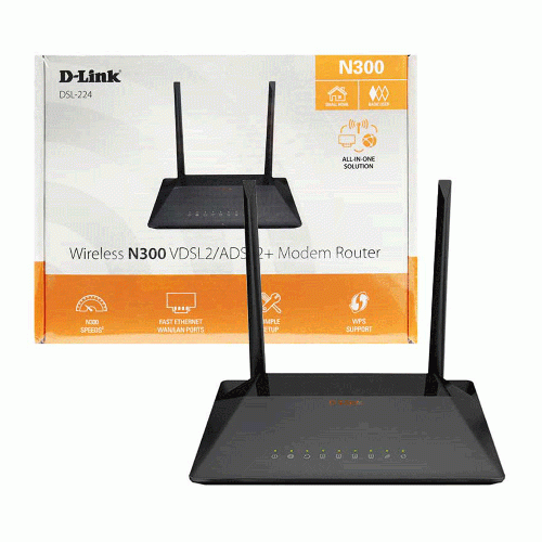 D-link DSL-224 VDSL2 and ADSL2 Plus N300 Wireless Router