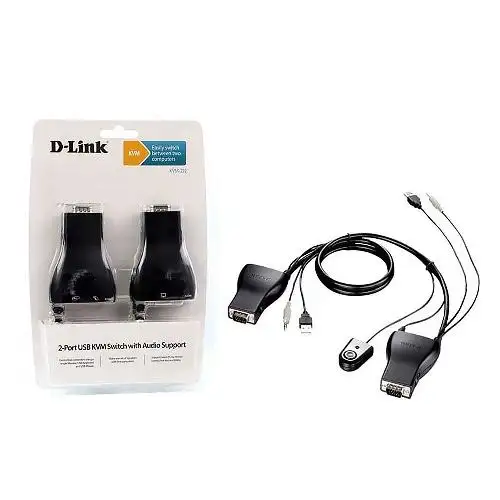 D-Link KVM-222 2-Port USB KVM Switch with Audio Support