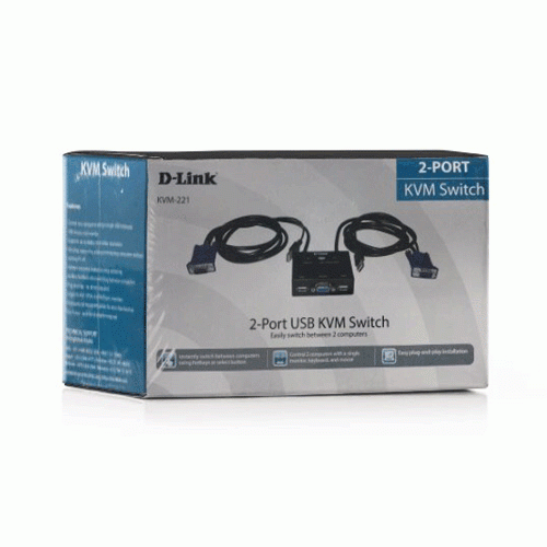 D-Link KVM-221 2 Port With VGA and USB KVM Switch