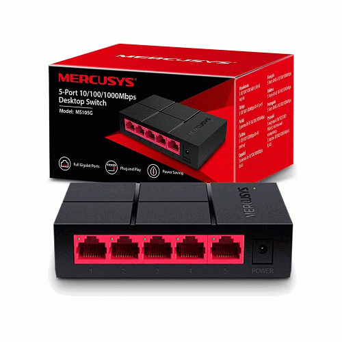 Mercusys MS105G 5Port 10/100/1,000 Mbps Desktop Switch
