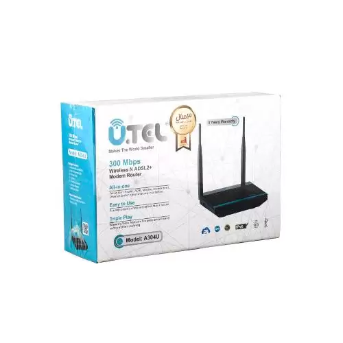 U.TEL A304 300Mbps Dual Band Wireless ADSL2+ Modem Router