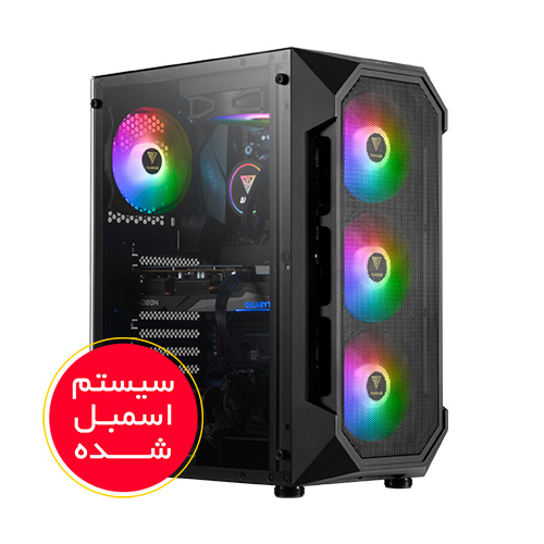 سیستم گیمینگ اسمبل شده اقتصادی گیمدیاس AtraMart Assembled PC Intel Core i3-10100F/H510/16GB DDR4/1TB HDD/256GB SSD/RTX3050 8GB
