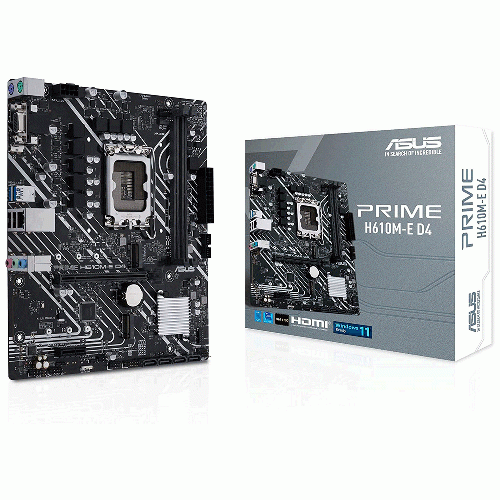 مادربرد ایسوس Prime H610M-E D4 با سوکت 1700 ASUS Prime H610M-E D4 LGA1700 Motherboard