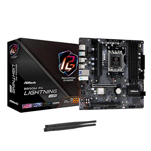ASROCK B650M PG Lightning WiFi Motherboard + Ryzen 5 7500F CPU