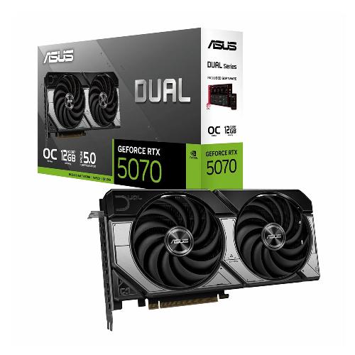 کارت گرافیک ایسوس DUAL GeForce RTX 5070 OC Edition حافظه 12 گیگابایت ASUS DUAL GeForce RTX 5070 OC Edition 12GB GDDR7 Graphics Card