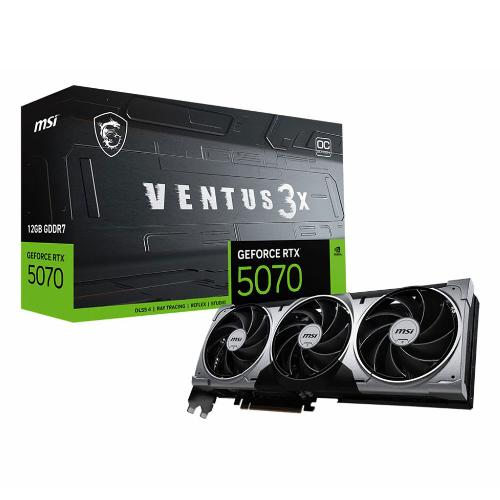 کارت گرافیک ام اس ای GeForce RTX 5070 VENTUS 3X OC حافظه 12 گیگابایت MSI GeForce RTX 5070 VENTUS 3X OC 12GB GDDR7 Graphics Card