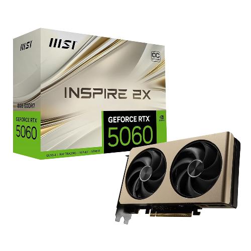 کارت گرافیک ام اس ای GeForce RTX 5060 INSPIRE 2X OC حافظه 8 گیگابایت MSI GeForce RTX 5060 INSPIRE 2X OC 8GB GDDR7 Graphics Card