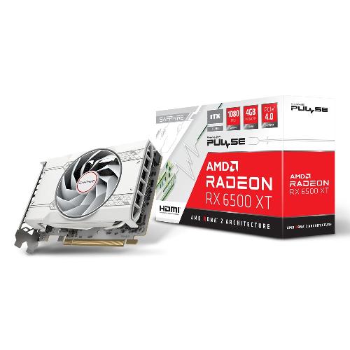 کارت گرافیک سافایر PULSE AMD Radeon RX 6500 XT ITX PURE حافظه 4 گیگابایت Sapphire PULSE AMD Radeon RX 6500 XT ITX PURE Gaming OC 4GB GDDR6 Graphics Card