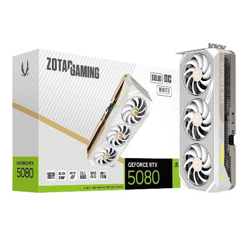 کارت گرافیک گیمینگ زوتک مدل Gaming GeForce RTX 5080 SOLID OC White Edition ZOTAC GAMING GeForce RTX 5080 SOLID OC White Edition 16GB GDDR7 Graphics Card