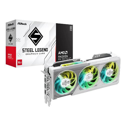 کارت گرافیک ازراک مدل AMD Radeon RX 9070 XT Steel Legend 16GB AsRock AMD Radeon RX 9070 XT Steel Legend 16GB Graphic Card