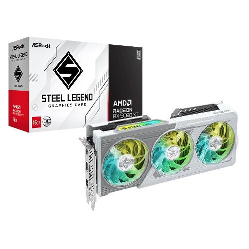 کارت گرافیک ازراک مدل AMD Radeon RX 9060 XT Steel Legend 16GB OC AsRock AMD Radeon RX 9060 XT Steel Legend 16GB OC Graphic card