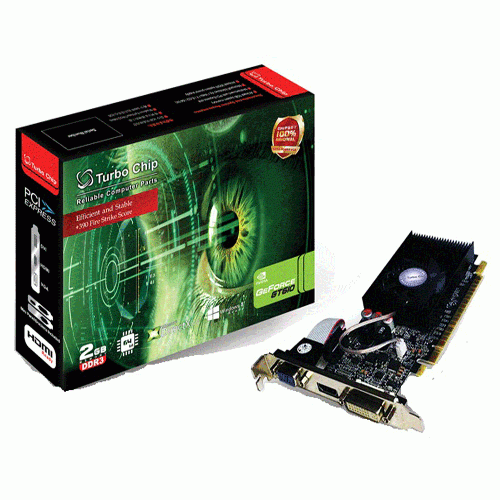 کارت گرافیک توربو چیپ مدل جی تی 610 با حافظه 2 گیگابایت Turbo Chip GT610-2GD3 64bit Graphics Card