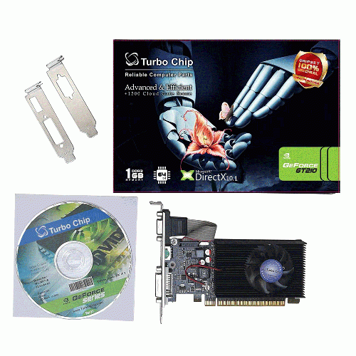 کارت گرافیک توربو چیپ مدل جی تی 210 با ظرفیت 1 گیگابایت Turbo Chip NVIDIA Geforce GT210 1GB Graphic Card
