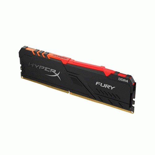 رم دسکتاپ کینگستون تک کاناله DDR4 فرکانس 3200 مگاهرتز HyperX Fury RGB ظرفیت 8 گیگابایت Kingston HyperX Fury RGB 8GB Single Channel DDR4 3200MHz RAM
