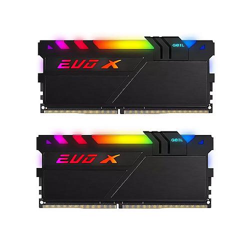 رم کامپیوتر دوکاناله ژل مدل EVO X II DDR4 RGB حافظه 16 گیگابایت و فرکانس 4400 مگاهرتز geil EVO X II DDR4 RGB 16GB 4400Mhz CL18 Dual Channel Desktop RAM