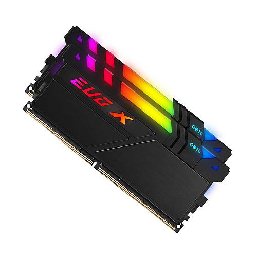 رم کامپیوتر دوکاناله ژل مدل EVO X II DDR4 RGB حافظه 16 گیگابایت و فرکانس 4400 مگاهرتز geil EVO X II DDR4 RGB 16GB 4400Mhz CL18 Dual Channel Desktop RAM