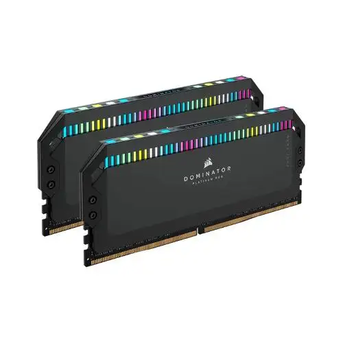 رم دوکاناله کامپیوتر کرسیر Dominator Platinum RGB DDR5 با حافظه 32 گیگابایت و فرکانس 6200 مگاهرتز CORSAIR Dominator Platinum RGB 32GB 16GBx2 6200MHz CL36 DDR5 Dual Channel Ram