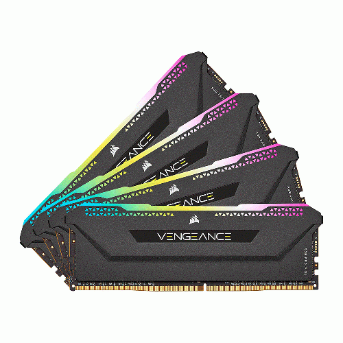 رم چهار کاناله کرسیر VENGEANCE RGB PRO با حافظه 128 گیگابایت و فرکانس 3200 مگاهرتز VENGEANCE RGB PRO Black DDR4 128GB 3200MHz CL16 Quad Channel Ram
