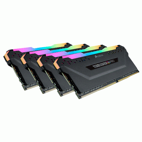 رم چهار کاناله کرسیر VENGEANCE RGB PRO با حافظه 128 گیگابایت و فرکانس 3200 مگاهرتز VENGEANCE RGB PRO Black DDR4 128GB 3200MHz CL16 Quad Channel Ram