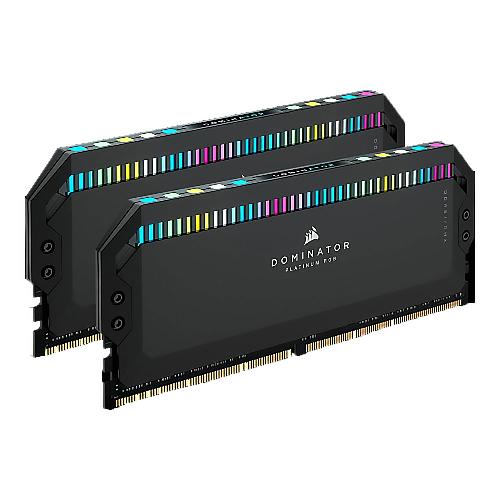 رم دوکاناله دسکتاپ کورسیر سری DOMINATOR PLATINUM RGB با ظرفیت (2x16GB) 32 گیگابایت و فرکانس 5200 مگاهرتز Corsair Dominator Platinum RGB 32GB (2x16GB) 5200MHz DDR5 CL40 Dual Channel Desktop RAM