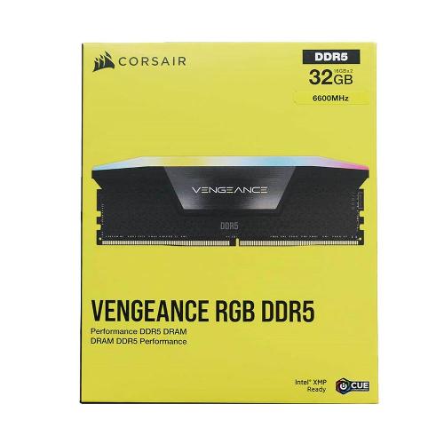 رم کامپیوتر کورسیر دو کاناله مدل Vengeance RGB فرکانس 6600 مگاهرتز DDR5 تایمینگ CL38 حافظه 32 گیگابایت Corsair Vengeance RGB Dual Channel CL38 6600MHz DDR5 32GB Computer RAM