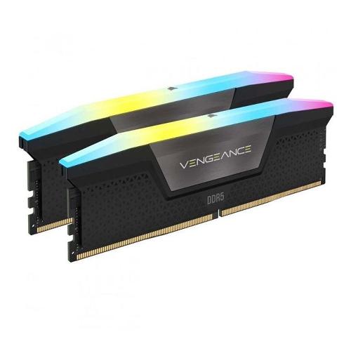 رم کامپیوتر کورسیر دو کاناله مدل Vengeance RGB فرکانس 6600 مگاهرتز DDR5 تایمینگ CL38 حافظه 32 گیگابایت Corsair Vengeance RGB Dual Channel CL38 6600MHz DDR5 32GB Computer RAM