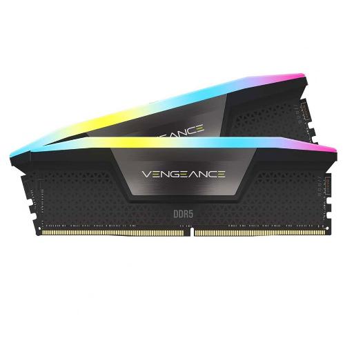 رم کامپیوتر کورسیر دو کاناله Vengeance RGB فرکانس 6200 مگاهرتز DDR5 تایمینگ CL32 حافظه 64 گیگابایت Corsair Vengeance RGB Dual Channel CL32 6200MHz DDR5 64GB Computer RAM