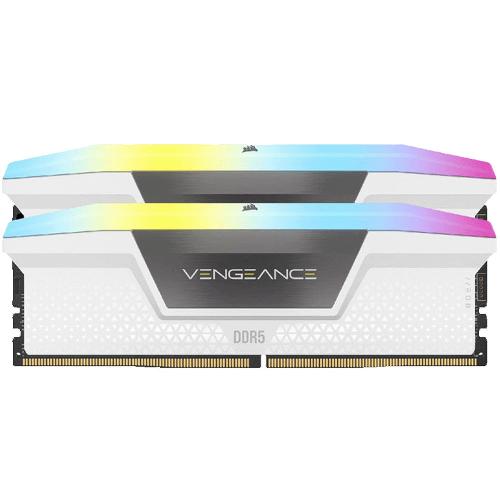رم DDR5 دسکتاپ کورسیر مدل Vengance RGB White دو کاناله 32 گیگابایت 6400Mhz CL36 Corsair Vengance RGB White DDR5 32 GB 6400Mhz CL36 Dual Channel Desktop RAM