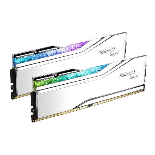 رم G.Skill Trident Z5 Royal 32GB Dual 6400MHz CL32 - Silver G.SKILL Trident Z5 Royal Silver RGB 32GB 6400Mhz CL32 DDR5 Dual Channel Desktop RAM