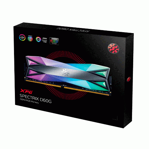 رم ای دیتا ایکس پی جی SPECTRIX D60G تک کاناله 8 گیگابایت فرکانس 3600 مگاهرتز Adata XPG Spectrix D60G 8GB DDR4 3600MHz CL18 RAM