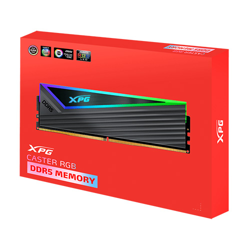 رم کامپیوتر ای دیتا DDR5 دو کاناله 6000 مگاهرتز CL40 مدل XPG CASTER RGB ظرفیت 32 گیگابایت ADATA XPG CASTER RGB 2×16GB 6000MHz CL40 DDR5 Desktop Memory