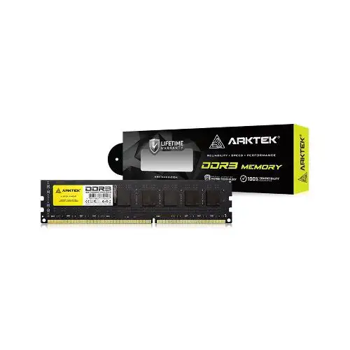 ARKTEK DDR3 1600MHz CL10 Single Channel Desktop RAM - 4GB
