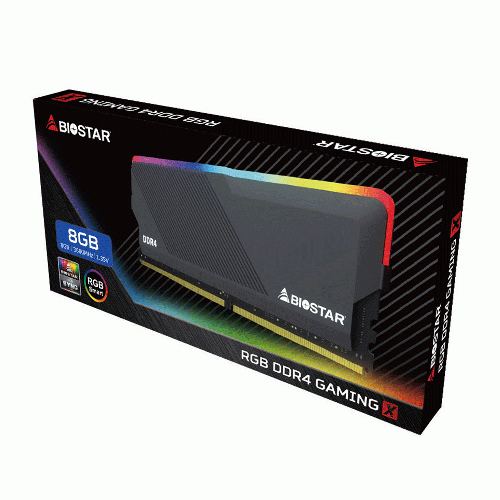 رم دسکتاپ بایوستارDDR4 3600 مگاهرتز مدل گیمینگ ایکس ظرفیت 8 گیگابایت BIOSTAR RGB DDR4 GAMING X 8GB 3600MHz