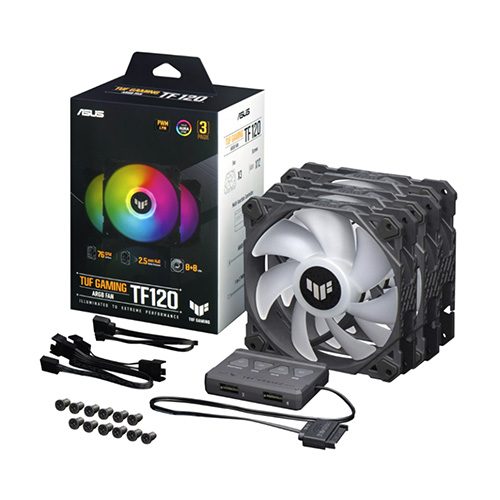 ASUS TUF Gaming TF120 ARGB Triple 120mm Fan Kit with ARGB Controller