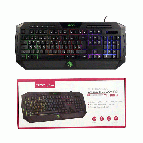 کیبورد باسیم گیمینگ تسکو 8124 TK TSCO TK8124GA Gaming Keyboard