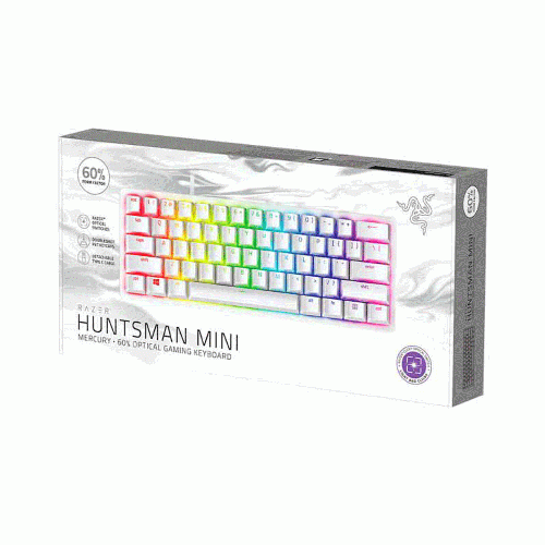 کیبورد گیمینگ ریزر HUNTSMAN Mini Razer HUNTSMAN Mini Mercury Edition Keyboard