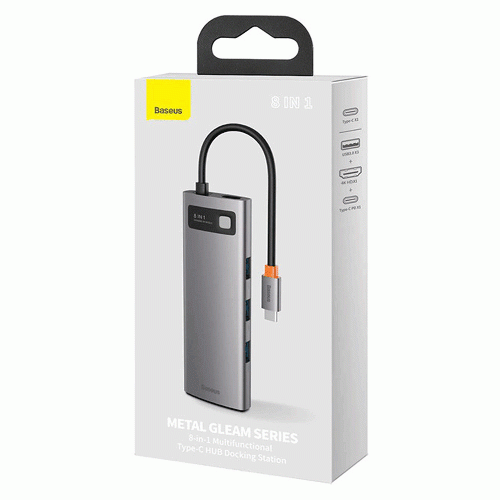 Baseus Metal Gleam 8 in 1 Multifunctional Type-C HUB CAHUB-CV0G