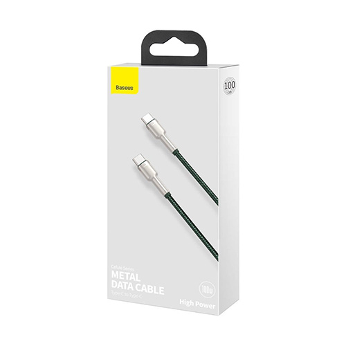 Baseus Cafule CATJK-C06 Type-C 100W 1m ِFast Charging Data Cable Green