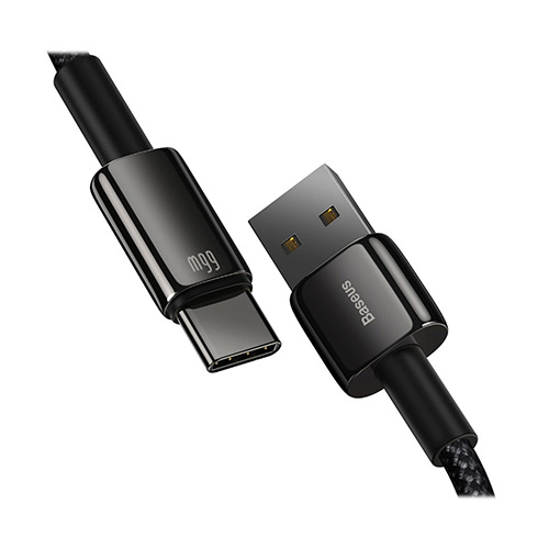 Baseus Tungsten Gold CATWJ-B01 Type-A To Type-C 66W 1m Fast Charging Data Cable Black